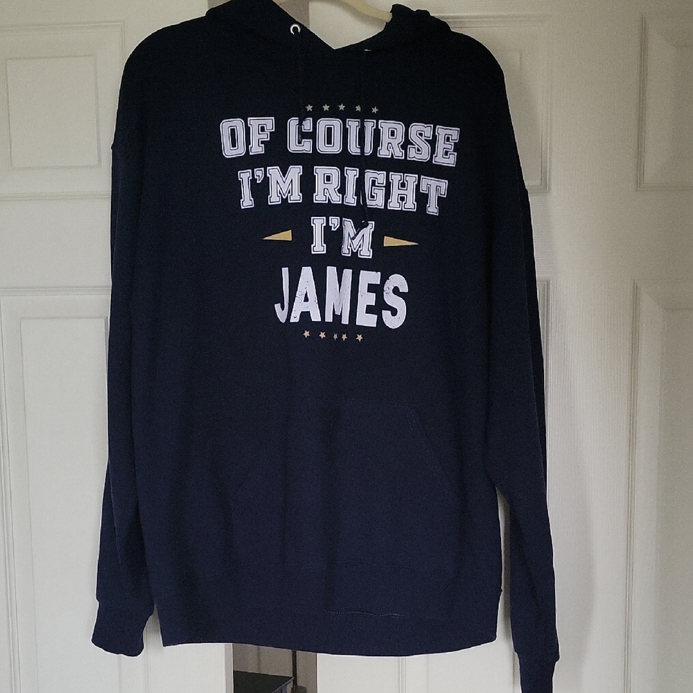If Your Name Is JAMES This Sweatshirt Is Petfect For U! Navy Hoodie with  Text